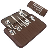 Camping Outdoor Cutler Set Lusikas Chopsticks Kahvel Knoad Täiskomplekt koos kotiga