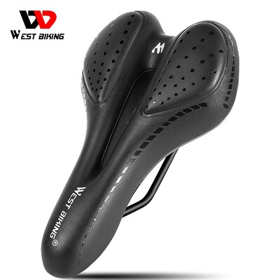 WEST BIKING Σέλα ποδηλάτου MTB Mountain Road Bicycle Seat PU Δερμάτινο Gel Ανώδυνο ποδηλατικό μαξιλάρι BMX Άνετα αντικραδασμικά ανταλλακτικά