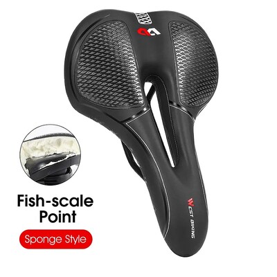 WEST BIKING gelio silikono dviračio balnelis Patogus smūgius sugeriantis MTB plento dviračio sėdynė tuščiavidurė, kvėpuojanti, minkšta dviračio pagalvėlė