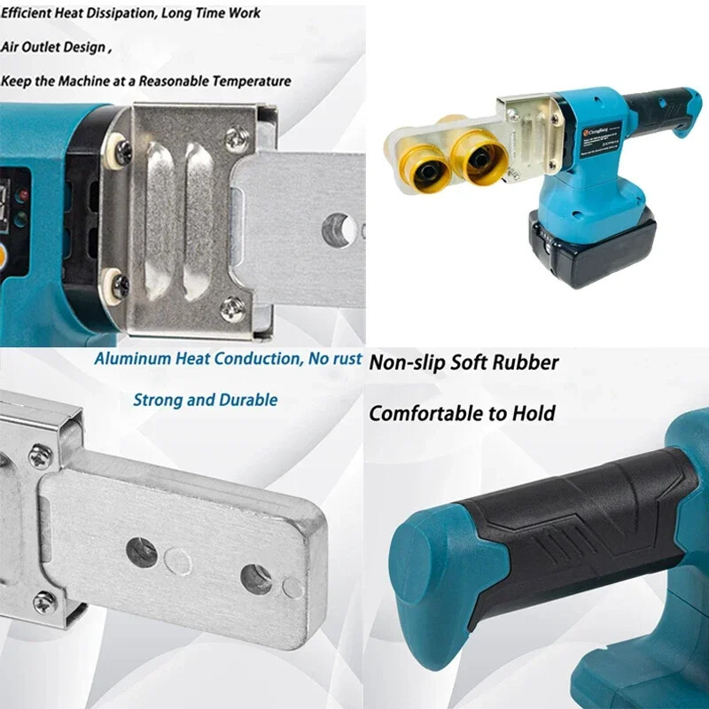 Akumulatorski aparat za zavarivanje cijevi Punjivi aparat za vruće taljenje PPR/PB aparat za zavarivanje topionika cijevi za vodu za Makita 18V bateriju