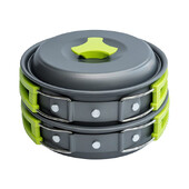 Matkaköögitarvete komplekt Backpackeri toiduvalmistamiskomplekt: kaasaskantav, vastupidav välikööginõu koos lauanõude ja käepärase hoiukotiga