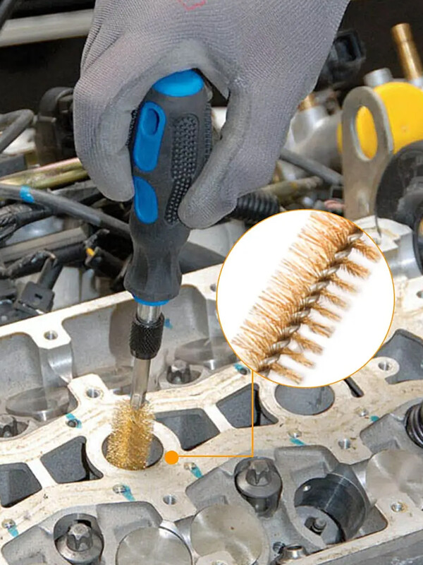 6 vnt plieninis vielinis šepetys, susuktas vielinis nerūdijančio plieno valymo šepetys su rankena 1/4 šešiakampio koto, skirto elektrinio gręžimo smūginiam suktuvui