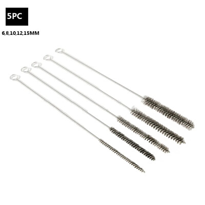 5/10 vnt Valymo šepečiai nerūdijančio plieno žalvario cilindro vielinio vamzdžio vamzdžių valymo šepetys elektriniam gręžtuvui nukalkinimui rūdžių šalinimui