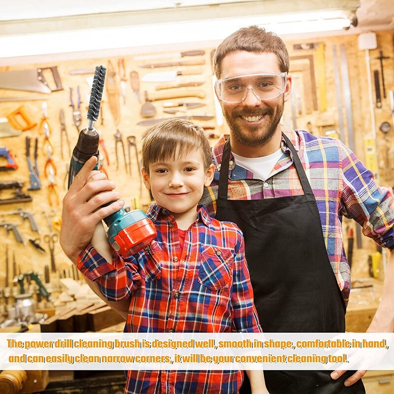 Nerūdijančio plieno skylėtas šepetys Vielinis šepetys, skirtas elektrinio grąžto valymui Vielinis šepetys Nerūdijančio plieno šepetys su šešiakampio koto rankena