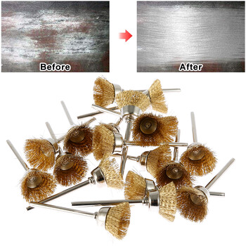 60 бр. телена четка колело от гофрирана тел от неръждаема стомана множество размери телена бормашина Почистване на четка за отстраняване на грапаве Инструмент за ръчна бормашина Аксесоар