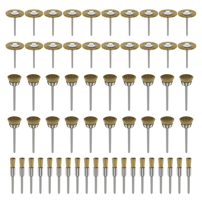 60 vnt. Vielinis šepetys Nerūdijančio plieno gofruotas vielos ratas Kelių dydžių vielinio grąžto šepečio valymas šurmuliavimo įrankis Rankinio gręžimo priedas