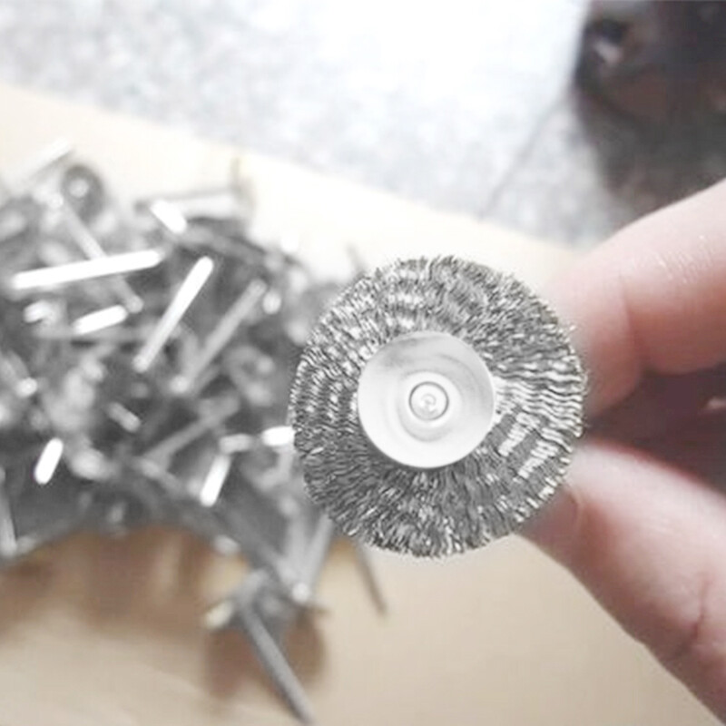 60 vnt. Vielinis šepetys Nerūdijančio plieno gofruotas vielos ratas Kelių dydžių vielinio grąžto šepečio valymas šurmuliavimo įrankis Rankinio gręžimo priedas