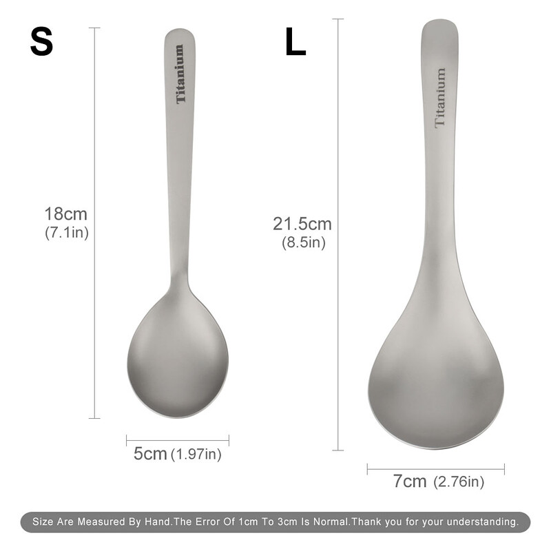 S/L titano lydinio šaukštas lauko stovyklavimui maisto šaukštas lengvas nešiojamasis iškylų stalo reikmenų sriuba