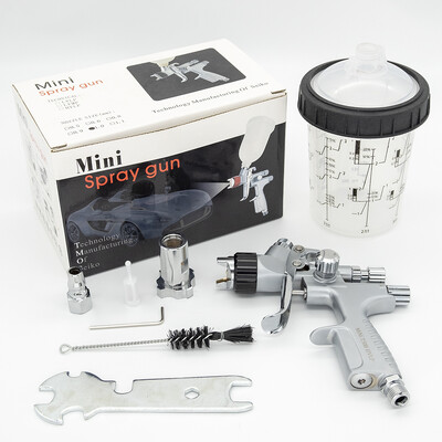 1,0 mm antgalis MINI T50 Professional HVLP mini dažų purškimo pistoletas 250 ml puodelio teptukas, skirtas dažyti automobilio aerografo pneumatinį pistoletą