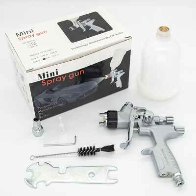 1,0 mm antgalis MINI T50 Professional HVLP mini dažų purškimo pistoletas 250 ml puodelio teptukas, skirtas dažyti automobilio aerografo pneumatinį pistoletą