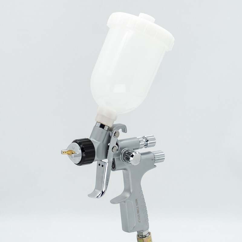 1,0 mm antgalis MINI T50 Professional HVLP mini dažų purškimo pistoletas 250 ml puodelio teptukas, skirtas dažyti automobilio aerografo pneumatinį pistoletą