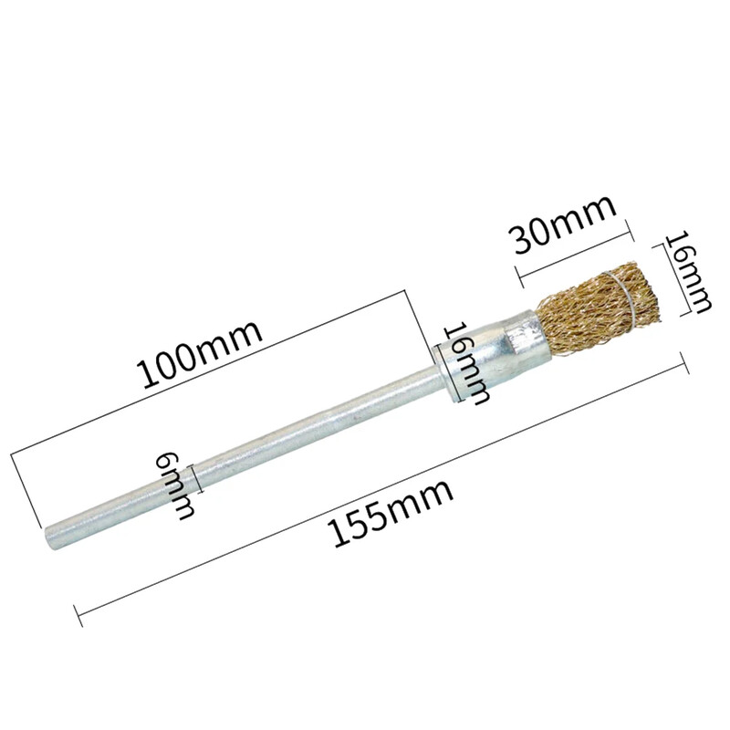 Terasest traatharjad Abrasiivsed poleerimisharjad 6 mm pikendatud varrega puur, pöörlevad tööriistad metallist rooste eemaldamise harja poleerimistööriist