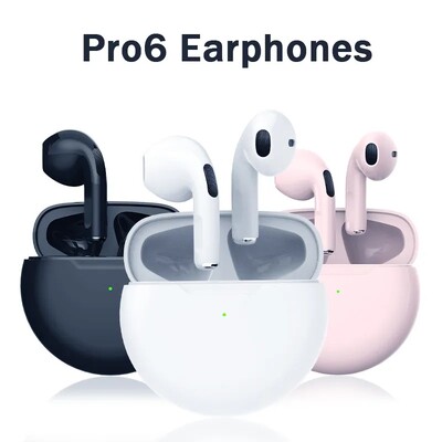 Căști fără fir Air Pro 6 TWS cu microfon Fone Căști Bluetooth Căști sport Pro6 J6 Căști pentru Apple iPhone Xiaomi Huawei