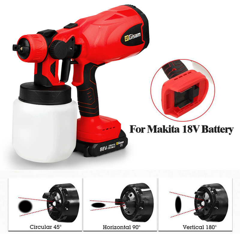 800 ml belaidis elektrinis purškimo pistoletas buitinis dezinfekcinis sterilizavimas didelės galios elektrinis dažų purkštuvas Makita 18V akumuliatoriui