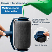 Besiūlis ritininis sieninis šepetys su prailginimo strypu Savaime nusiurbiantis ritininis šepetys Latekso dažų teleskopinis strypo šepetys Dažų ritininis šepetys