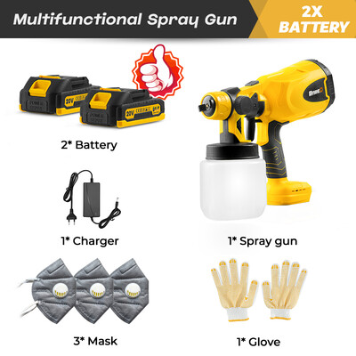 800 ml belaidis dažų purkštuvas HVLP elektrinis purškimo pistoletas 3 purškimo raštų dažų purkštuvas automobilių baldams plieno dangos aerozolis