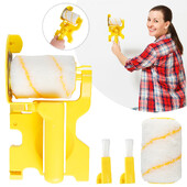 Dažų briaunų ritininis šepetys Rankinis švariai nupjaunamas dažų briaunų ritininis šepetys Nešiojamas dažų kraštavimo įrankis su voleliu ir šepečio kambario sienele