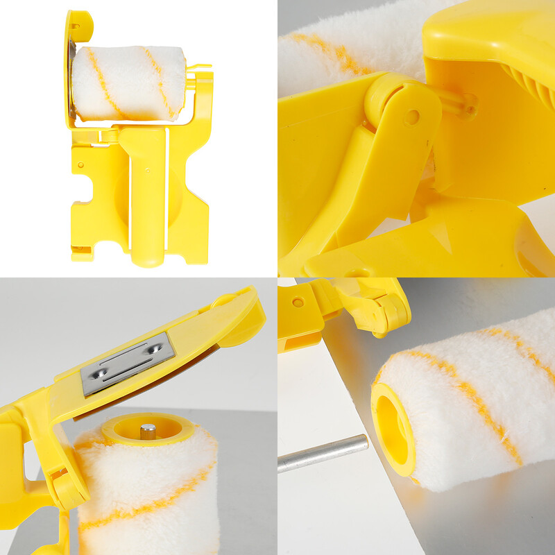 Dažų briaunų ritininis šepetys Rankinis švariai nupjaunamas dažų briaunų ritininis šepetys Nešiojamas dažų kraštavimo įrankis su voleliu ir šepečio kambario sienele