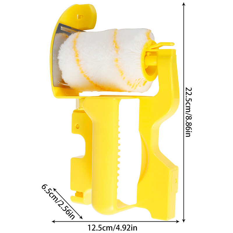 Dažų briaunų ritininis šepetys Rankinis švariai nupjaunamas dažų briaunų ritininis šepetys Nešiojamas dažų kraštavimo įrankis su voleliu ir šepečio kambario sienele