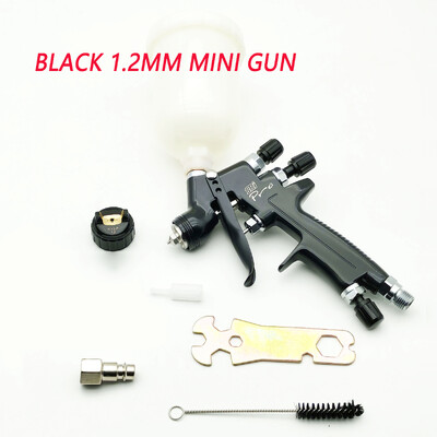 Naujas juodas 1,2 mm purškimo pistoletas 1,0 mm purkštukų komplektas 250 CC bako oro purškimo pistoletas mini purškimo pistoleto dažų purškimo pistoletas, skirtas automobilių dažymui