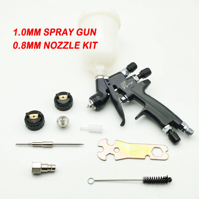 Naujas juodas 1,2 mm purškimo pistoletas 1,0 mm purkštukų komplektas 250 CC bako oro purškimo pistoletas mini purškimo pistoleto dažų purškimo pistoletas, skirtas automobilių dažymui