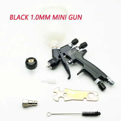 Naujas juodas 1,2 mm purškimo pistoletas 1,0 mm purkštukų komplektas 250 CC bako oro purškimo pistoletas mini purškimo pistoleto dažų purškimo pistoletas, skirtas automobilių dažymui