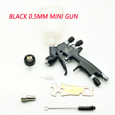 Naujas juodas 1,2 mm purškimo pistoletas 1,0 mm purkštukų komplektas 250 CC bako oro purškimo pistoletas mini purškimo pistoleto dažų purškimo pistoletas, skirtas automobilių dažymui