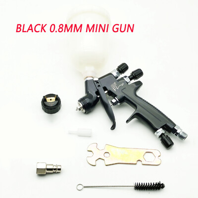 Naujas juodas 1,2 mm purškimo pistoletas 1,0 mm purkštukų komplektas 250 CC bako oro purškimo pistoletas mini purškimo pistoleto dažų purškimo pistoletas, skirtas automobilių dažymui