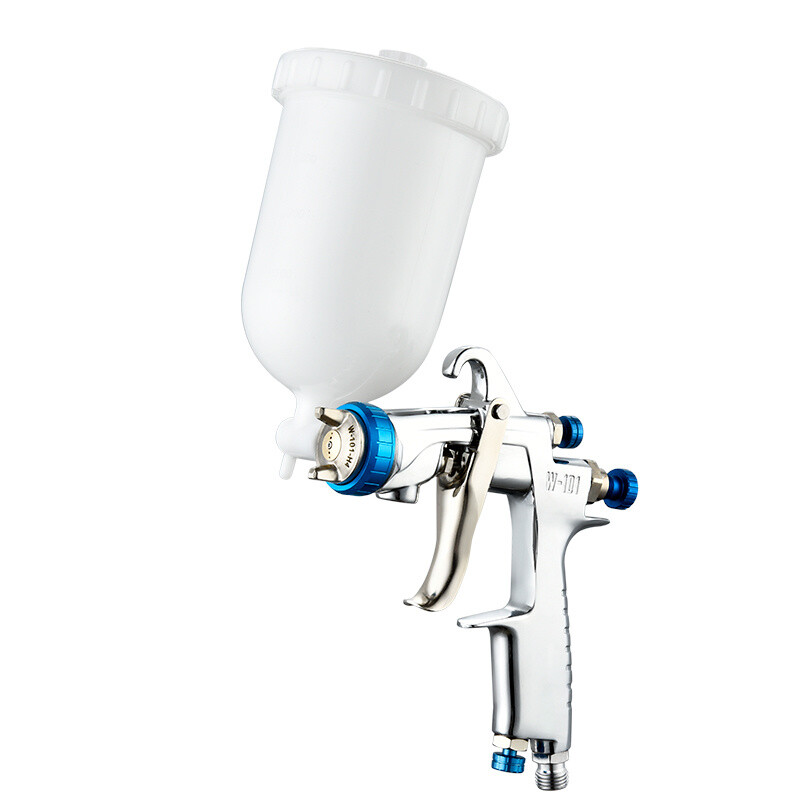 Kvaliteetne HVLP Gravity pihustuspüstol 400CC plastpott metallist tass 1,3/1,8 mm W101 autentne pihusti pneumaatiline värvi pihusti tööriist
