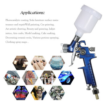 HVLP Paint Spray Gun 0,8mm/1,0mm Airbrush Kit NT-H2000 Touch Up Gravity Feed Air-Brush Set Details Car Painting Decorating spray