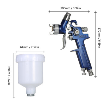 HVLP Paint Spray Gun 0,8mm/1,0mm Airbrush Kit NT-H2000 Touch Up Gravity Feed Air-Brush Set Details Car Painting Decorating spray