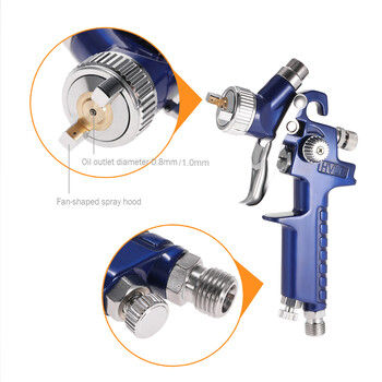 HVLP Пистолет за пръскане на боя 0,8 мм/1,0 мм Комплект аерограф NT-H2000 Комплект въздушни четки с гравитационно подаване Декоративен спрей за боядисване на детайли на автомобили