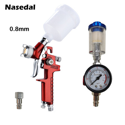 HVLP Paint Spray Gun 0,8mm/1,0mm Airbrush Kit NT-H2000 Touch Up Gravity Feed Air-Brush Set Details Car Painting Decorating spray