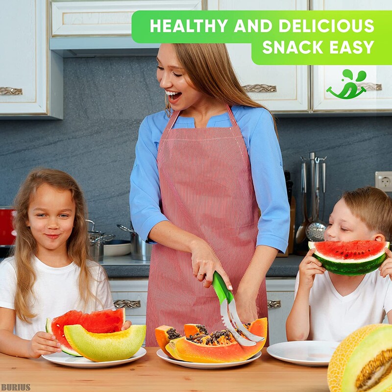 Nerūdijančio plieno arbūzų pjaustymo peilis su neslystančia plastikine apvyniojimo rankena Vaisių įrankiai Virtuvės prietaisai ananasų kantalupei