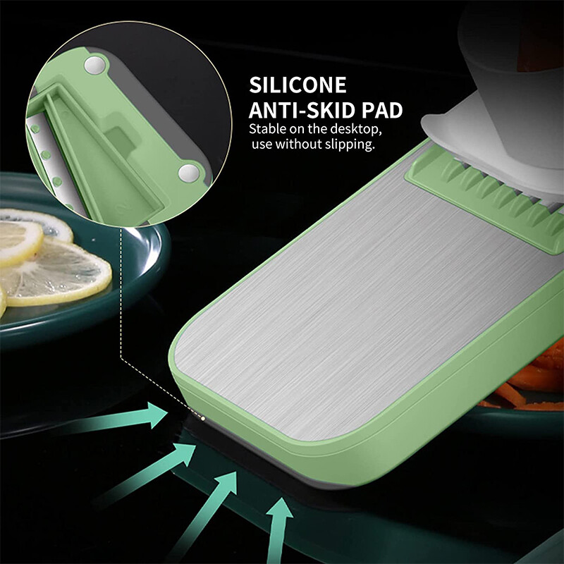 LMETJMA 6-ühes köögiviljalõikur Mandoline köögiviljalõikur 6 vahetatava teraga Köögiviljalõikur Julienne Purustaja JT105