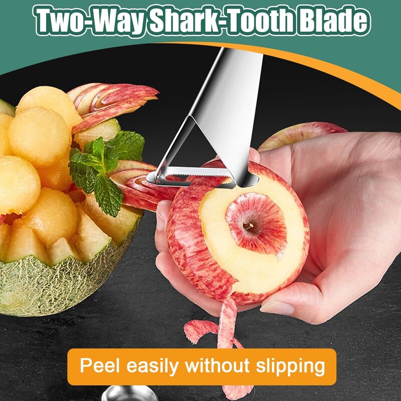 Nerūdijančio plieno vaisių drožimo peilis trikampis daržovių vaisių pjaustyklė Stumiamas obliavimo peilis morkų skustuvas Neslystantis drožimo peiliukas