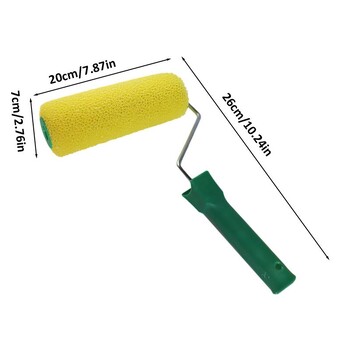 8-инчов валяк за боядисване на стени, преносим гъбен валяк за боядисване с дръжка, ролкова четка, преносим инструмент за боядисване на стени