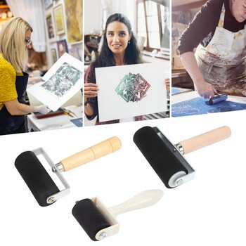 3,5/6/10 см професионален гумен валяк Brayer Ink Painting Printmaking Roller Art Stamping Tool Paint Roller Printmaking