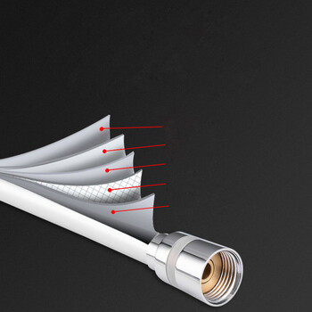 Сребрист 1,5/2 м PVC ръчен маркуч за душ GI/2 Универсален интерфейс, удебеляване при високо налягане, гъвкав против навиване