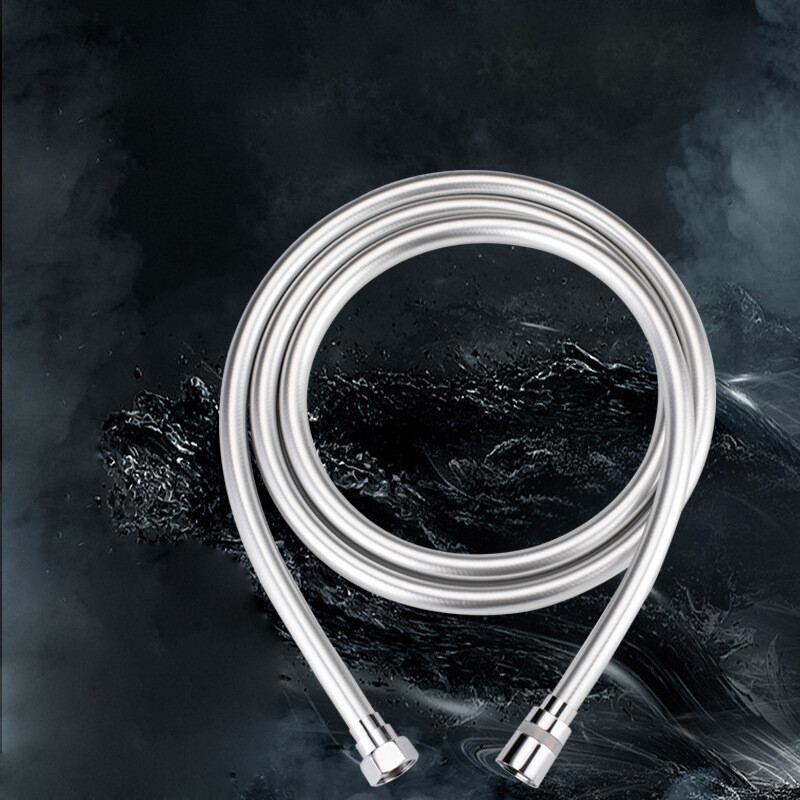 Srebrno 1,5/2 m PVC ručno crijevo za tuširanje GI/2 univerzalno sučelje, visokotlačno zadebljanje, fleksibilno protiv namotavanja