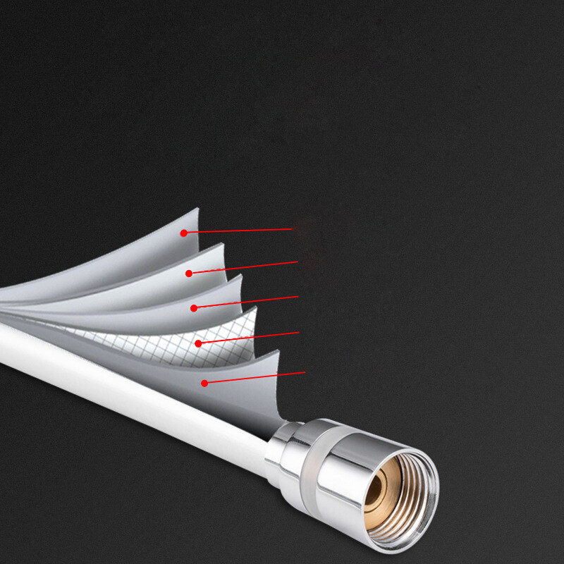 Srebrno 1,5/2 m PVC ručno crijevo za tuširanje GI/2 univerzalno sučelje, visokotlačno zadebljanje, fleksibilno protiv namotavanja