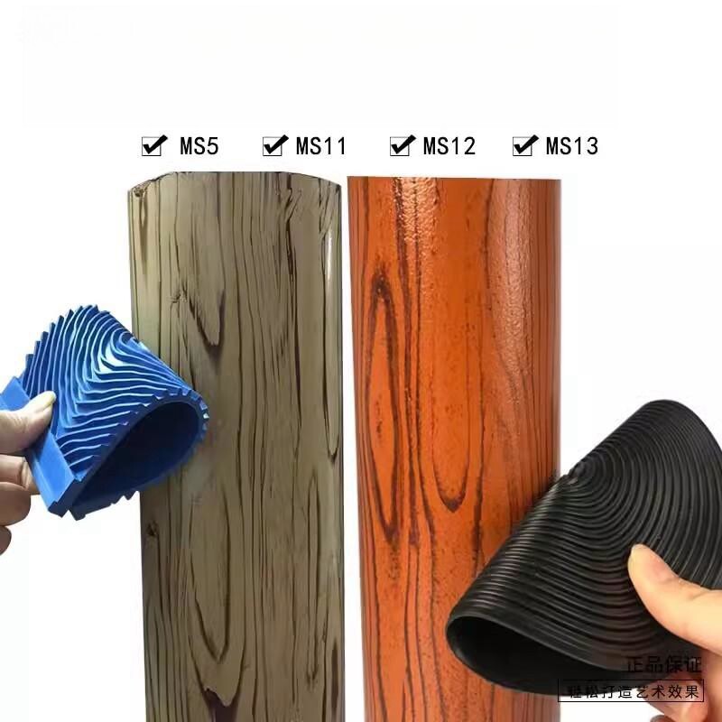 Gumos medienos grūdinimo voleliu tapybos įrankiai DIY 3D imitacija medžio grūdinimas sienų tapyba Namų dekoravimas menas reljefas