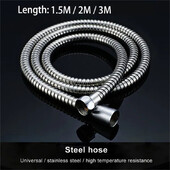 1kom Fleksibilno crijevo za tuširanje od nehrđajućeg čelika 1,5M/2M/3M Produžetak crijeva za vodu za tuširanje Vodovodna cijev Cijev za povlačenje Kupaonski pribor
