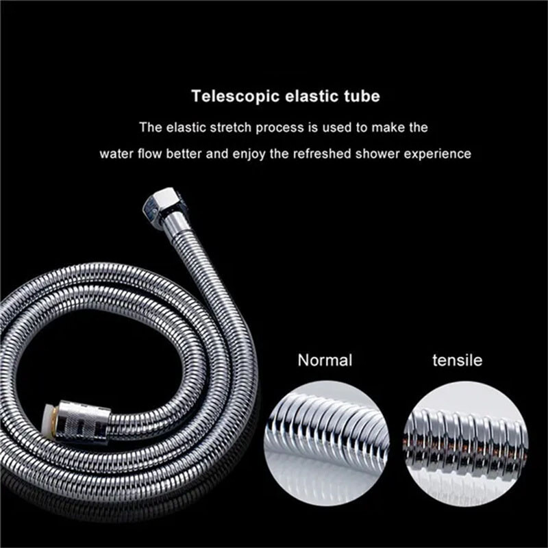 1kom Fleksibilno crijevo za tuširanje od nehrđajućeg čelika 1,5M/2M/3M Produžetak crijeva za vodu za tuširanje Vodovodna cijev Cijev za povlačenje Kupaonski pribor