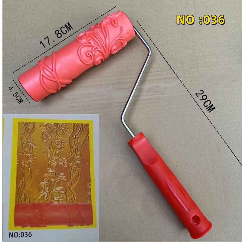 Gumos imitacijos medienos grūdelių raštų dažų volelis „pasidaryk pats“ dažų tekstūros pigmentinis spausdinimas sienų dažymo volelis su rankena namų įrankis