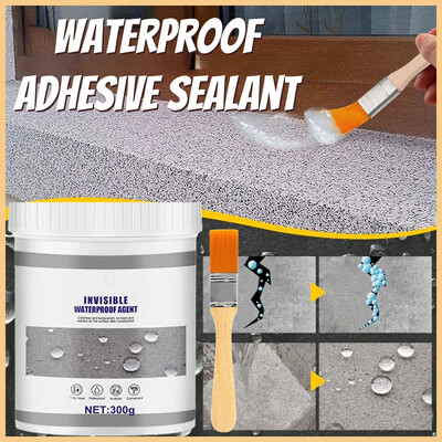 Αδιάβροχο Coating Sealant Agent Διαφανής Αόρατη Πάστα Κόλλα με Βούρτσα Επισκευή Στέγη Μπάνιου σπιτιού 30g/100g/300g