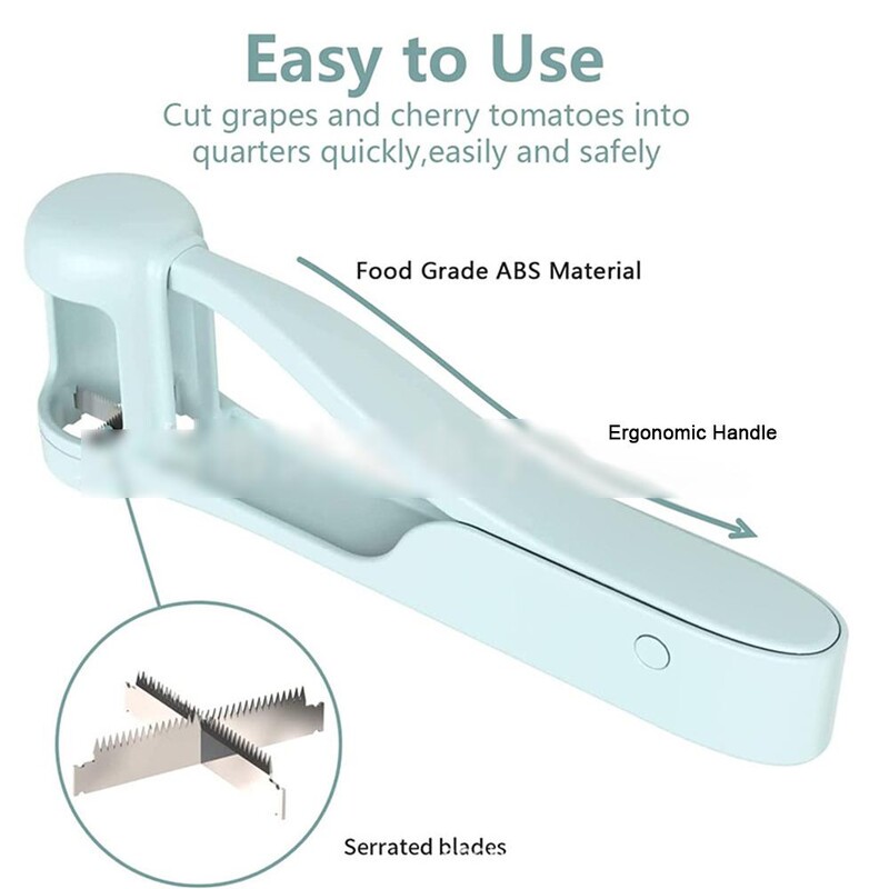 Pomidorų pjaustyklės pjaustyklės vynuogių įrankiai Vyšnių vaisių salotų pjaustyklės artefaktas mažiems vaikams Maži virtuvės priedai pjaustymo įtaisas kūdikiui