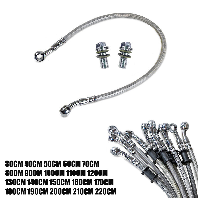 Duljina 300mm-2200mm Hidraulično crijevo kočnice Hidraulička spojka M10 28 °Banjo pletena cijev kočionog crijeva za motocikl Univerzalna