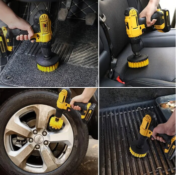 3 τμχ Σετ προσάρτημα βούρτσας τρυπανιού Power Scrubber Brush with Drill Scrub Brush for Cleaning ντους Μπανιέρες Μοκέτα πλακιδίων μπάνιου