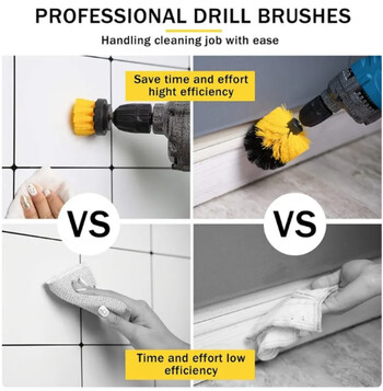 3 τμχ Σετ προσάρτημα βούρτσας τρυπανιού Power Scrubber Brush with Drill Scrub Brush for Cleaning ντους Μπανιέρες Μοκέτα πλακιδίων μπάνιου